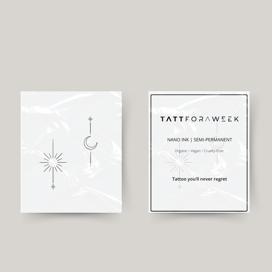 Tatuaje temporal a juego sol y luna