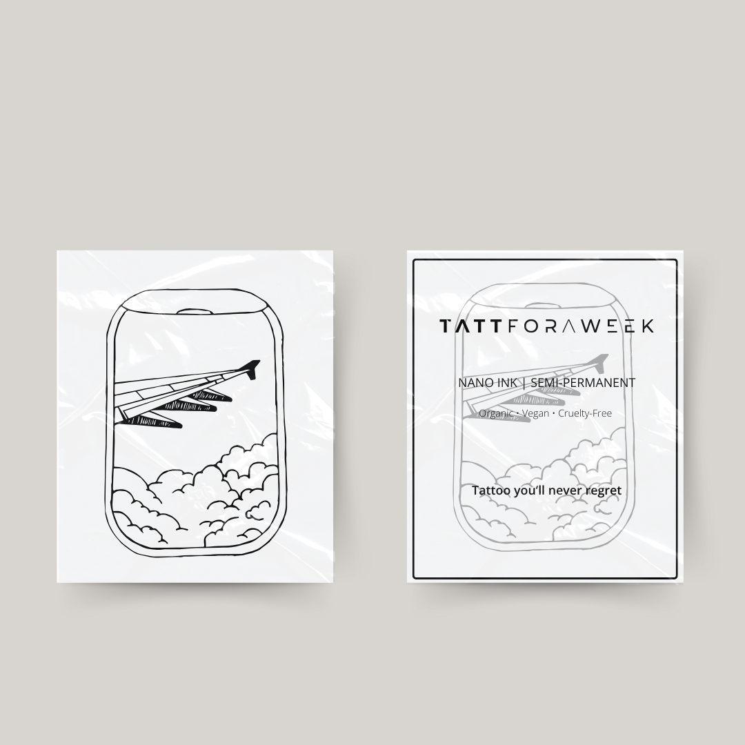 Tatuaje temporal ventana de avión