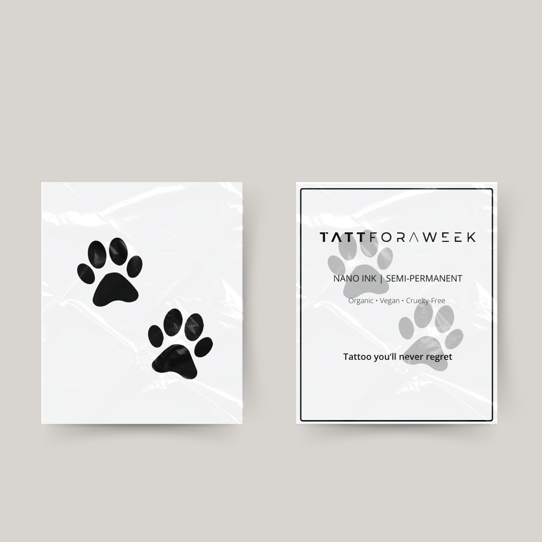Tatuaje temporal de huellas de perro