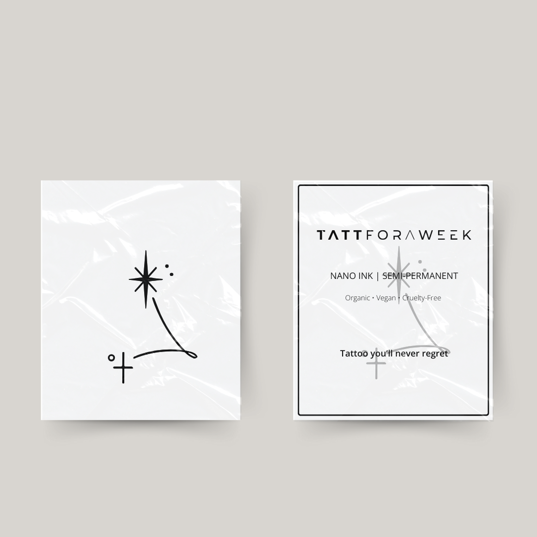 Tatuaje temporal piscis estrellas