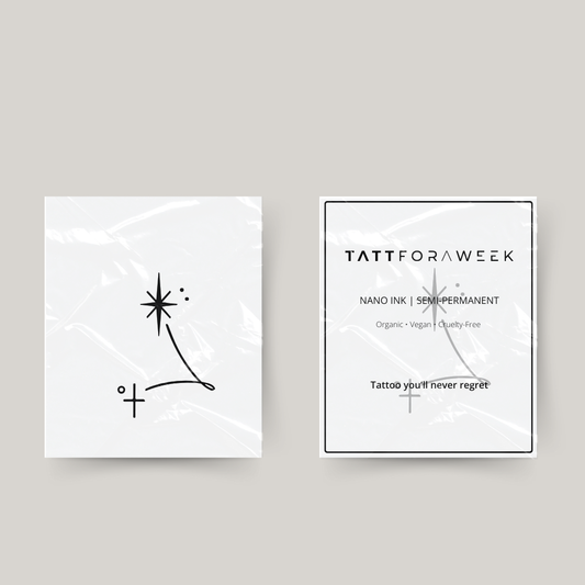 Tatuaje temporal piscis estrellas