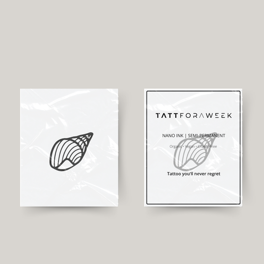 Tatuaje temporal con concha