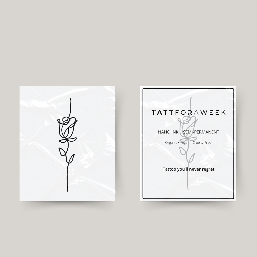 Tatuaje temporal rosa elegante