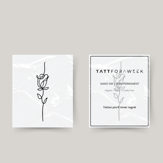 Tatuaje temporal rosa elegante