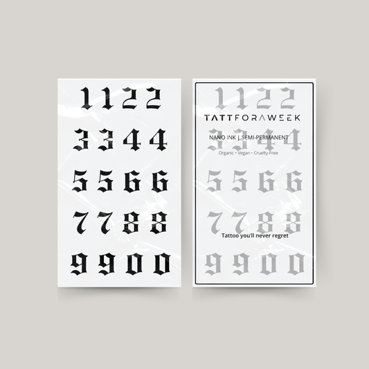 Tatuaje temporal de números
