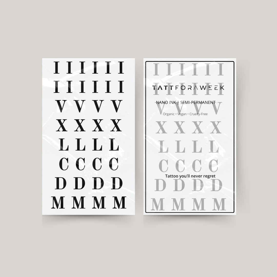 Tatuaje temporal números romanos