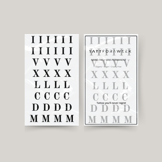 Tatuaje temporal números romanos