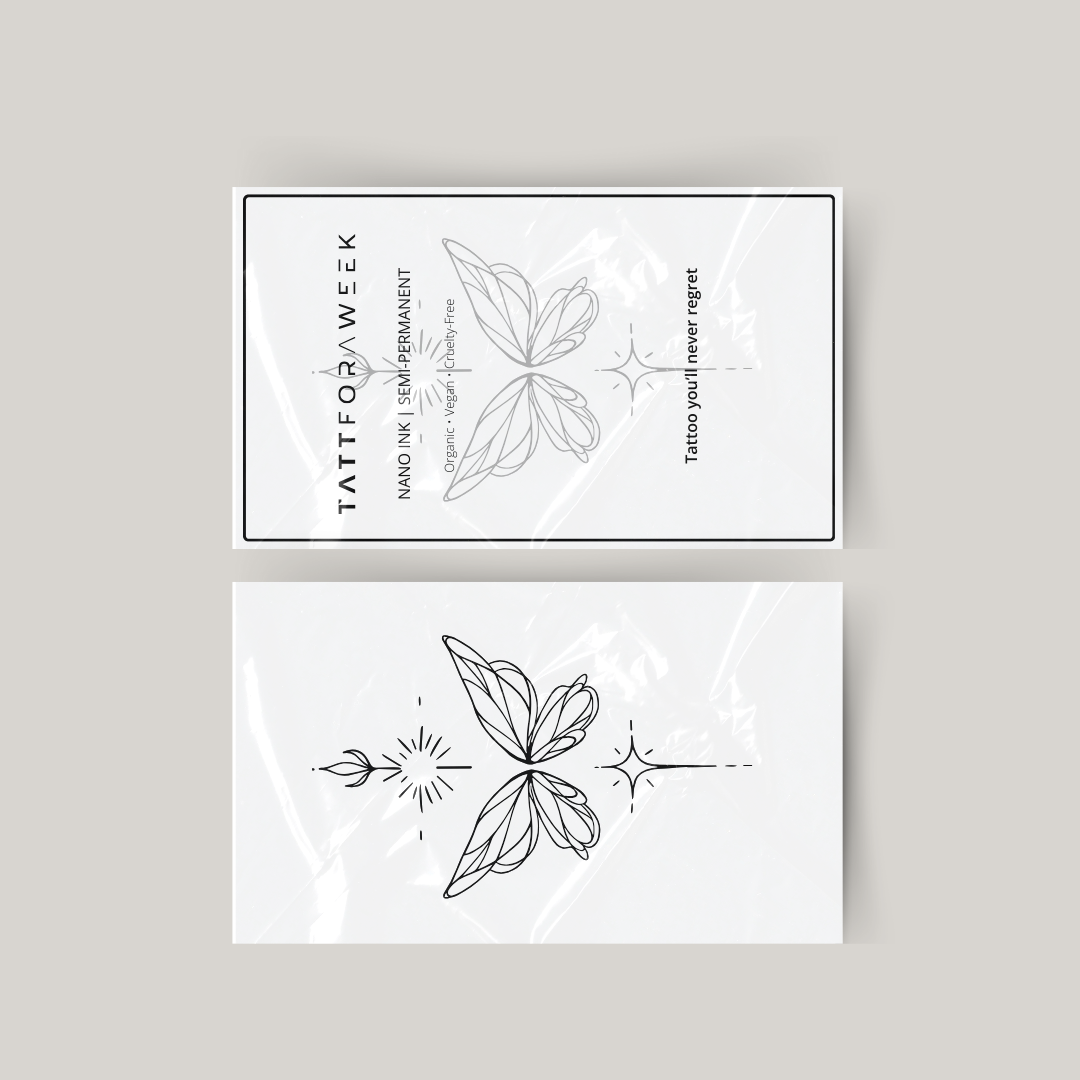 Tatuaje temporal unalome mariposa