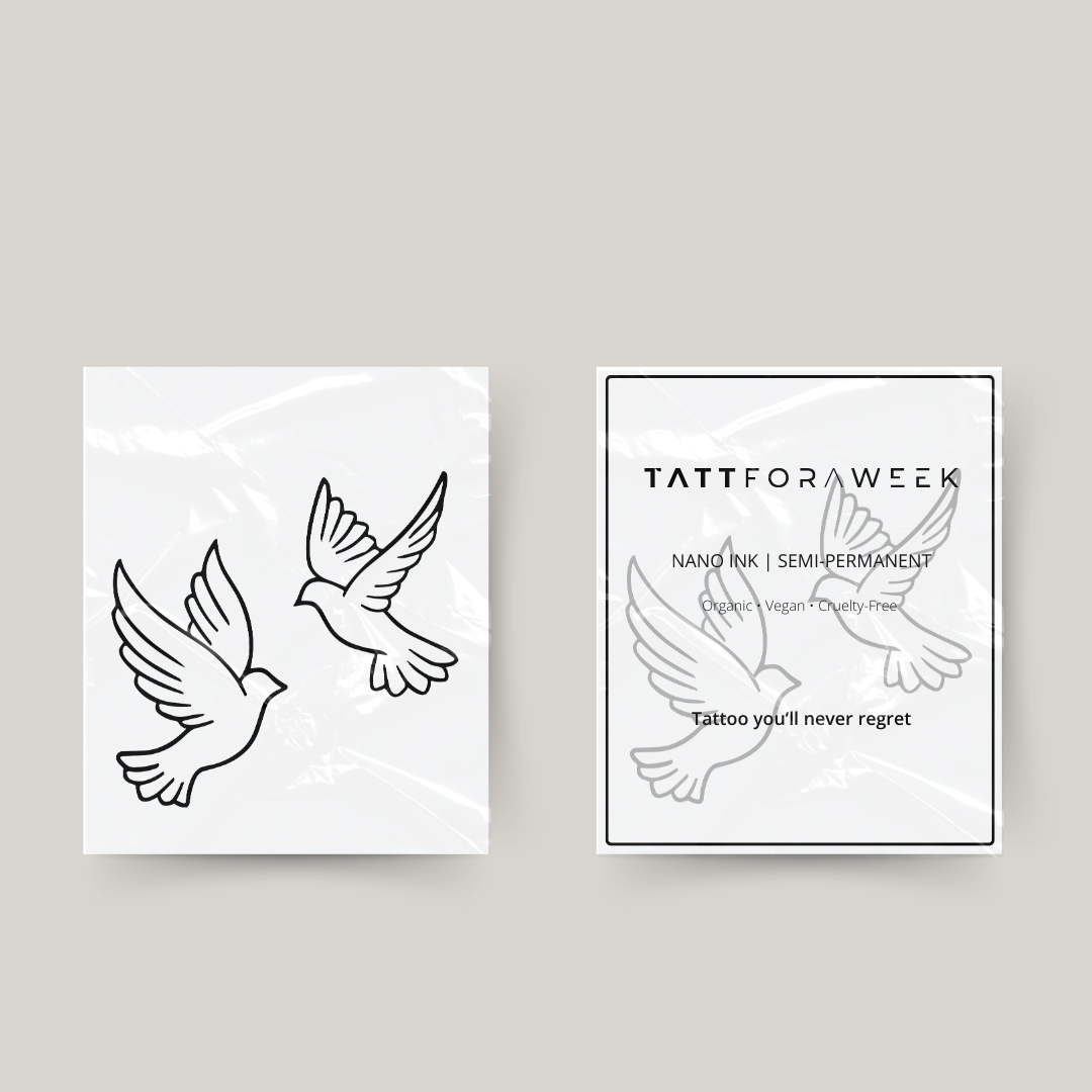 Tatuaje temporal pájaros voladores