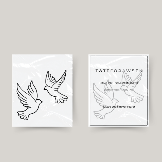 Tatuaje temporal pájaros voladores