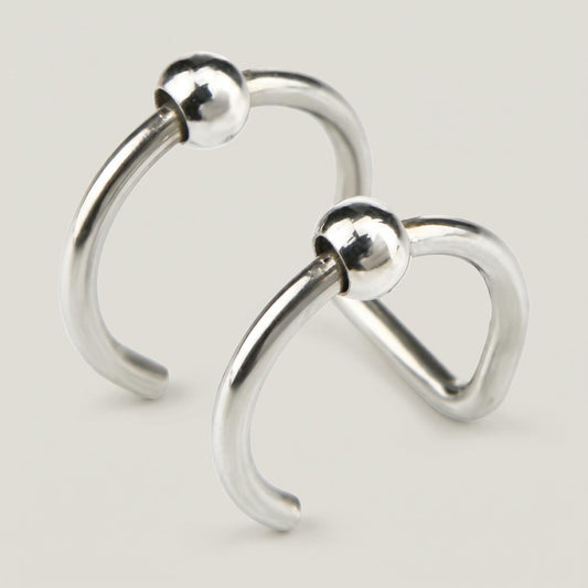 Nep lippiercing dubbel zilver