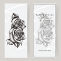 Grandes rosas de tatuaje falso