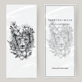 Tatuaje falso grande tigre con flores