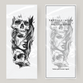 Tatuaje falso grande mujer y calaveras