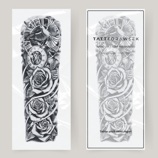 Paloma en la manga del tatuaje falso