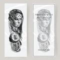 Tatuaje falso en manga mujer y reloj.