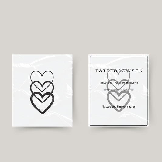 Tijdelijke tattoo drie hartjes