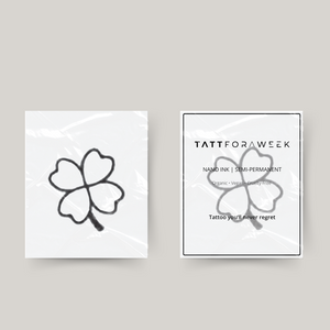 Tatuaje temporal trébol de cuatro hojas