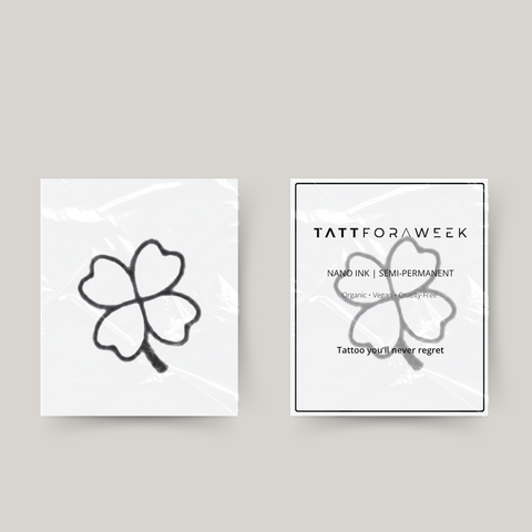 Tatuaje temporal trébol de cuatro hojas