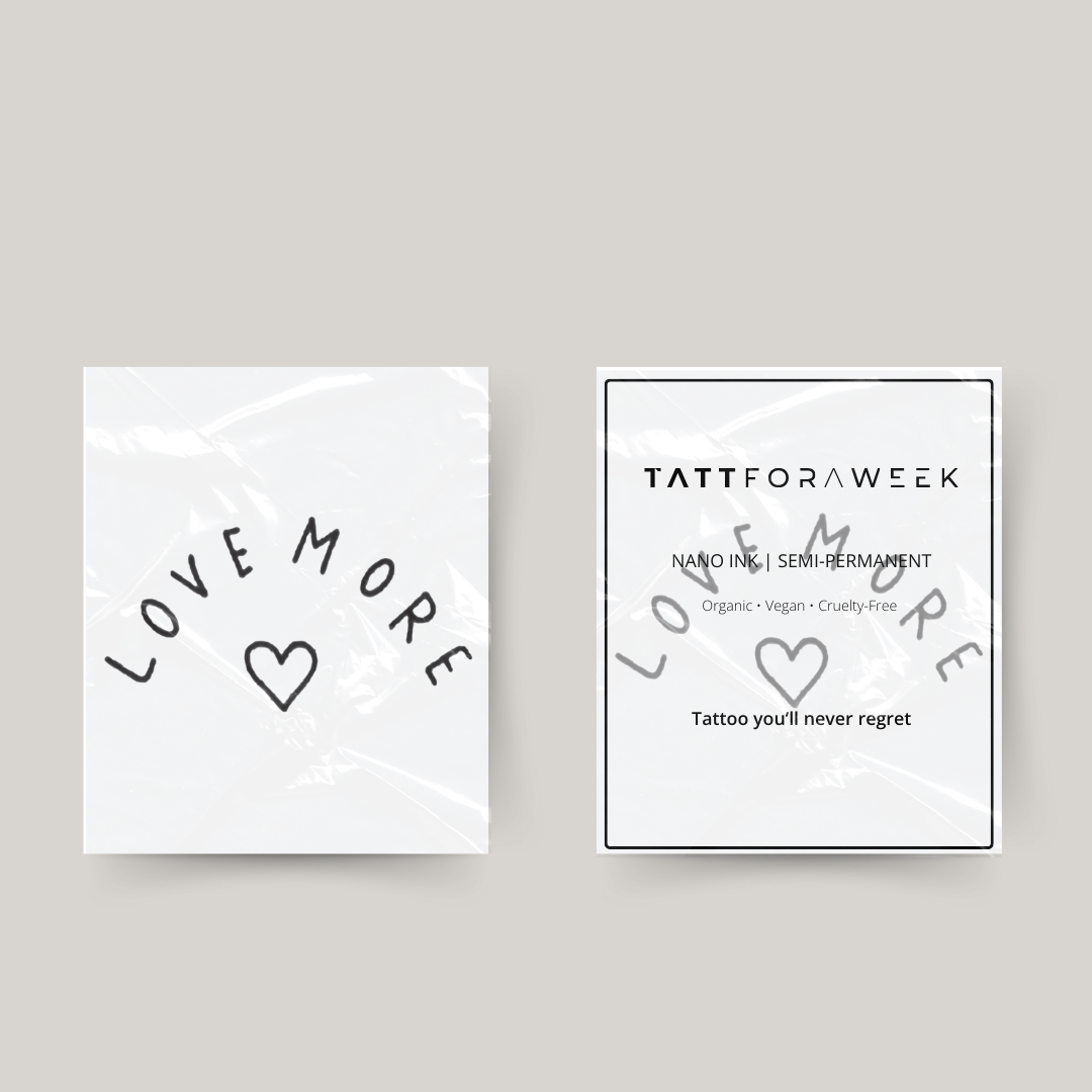 Tijdelijke tattoo love more