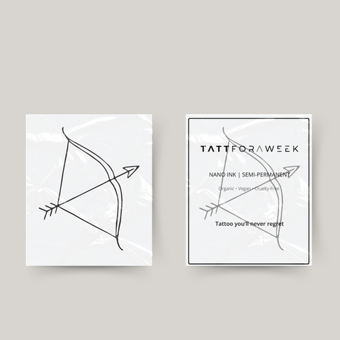 Tatuaje temporal arco y flecha